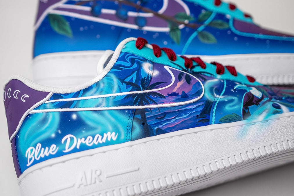 Custom Sneakers for Lost Farm by Kiva: Blue Dreams Made Reality