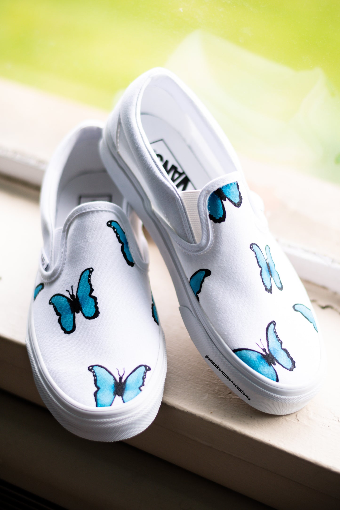 Butterfly Custom Slip On Vans