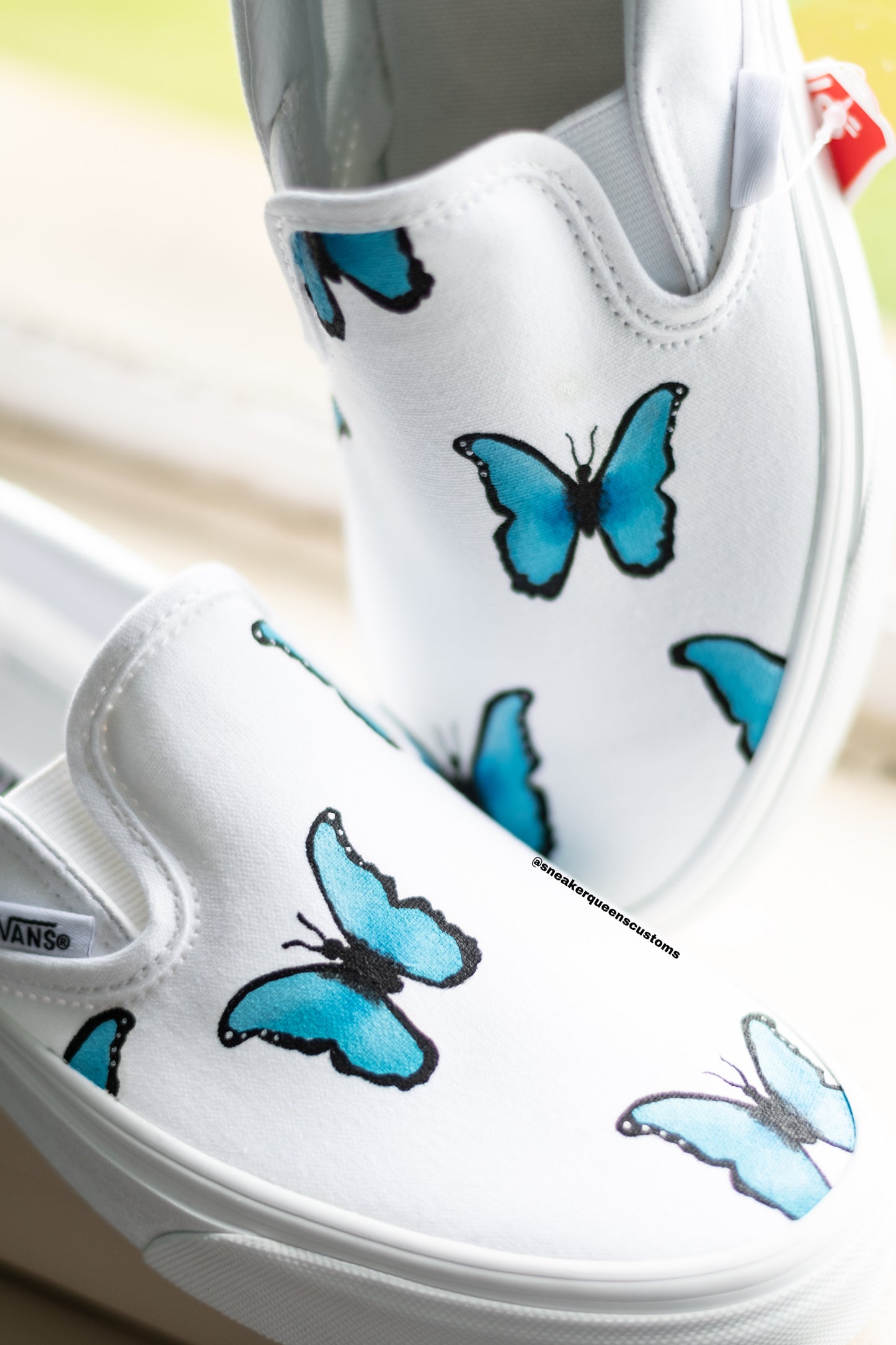 Butterfly Custom Slip On Vans