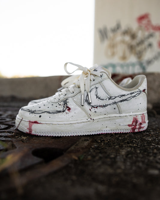 Grungy Horror Barbed Wire Custom AF1 Low