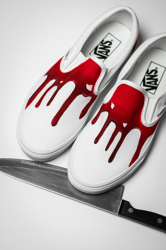 Halloween Bloody Drip Custom Slip On Vans