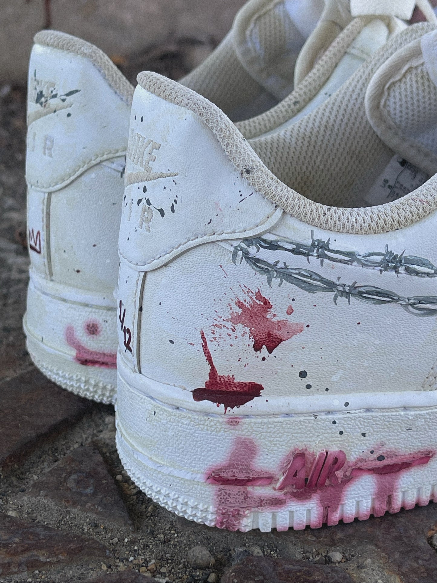 Grungy Horror Barbed Wire Custom AF1 Low