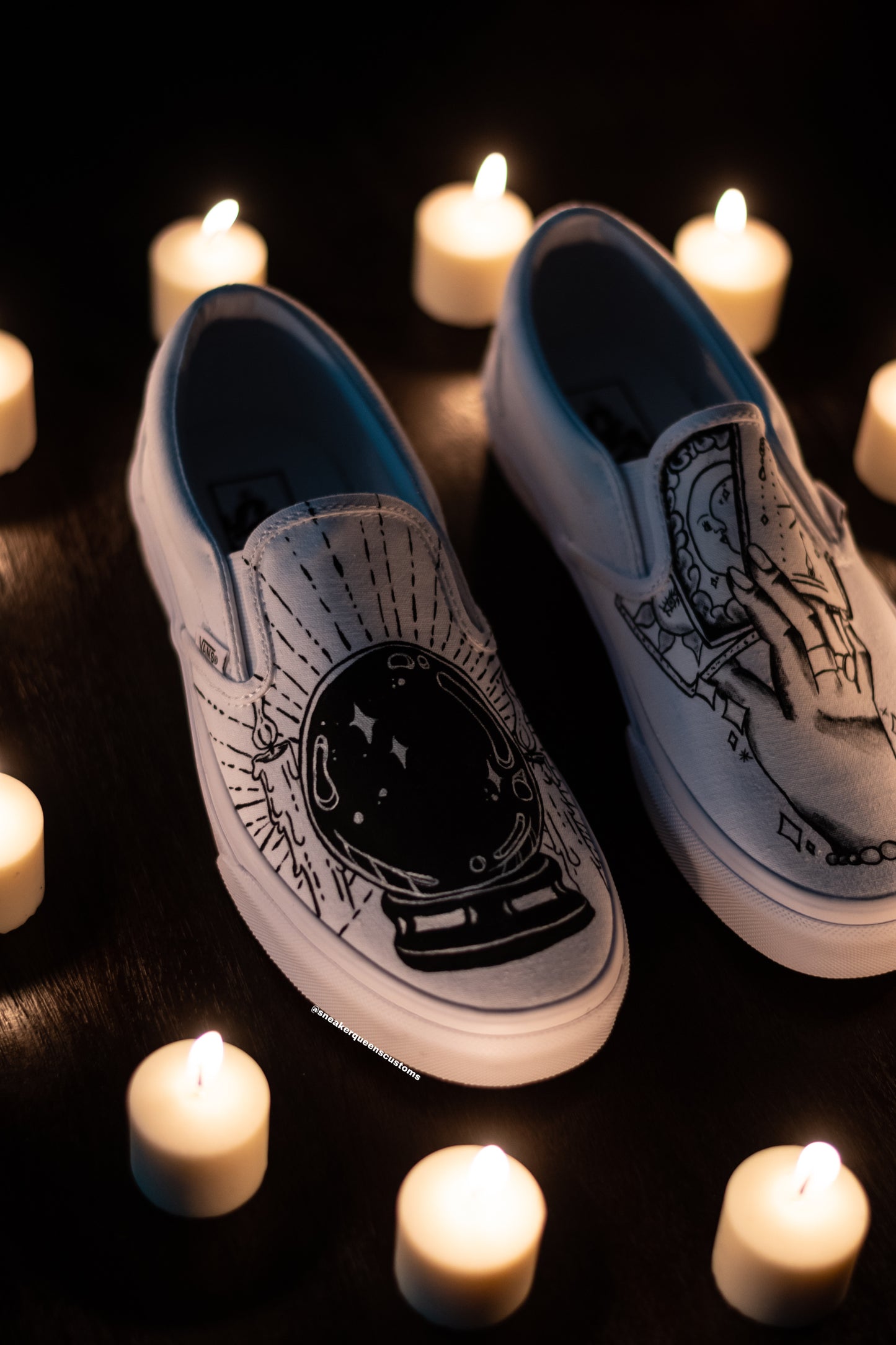 Mystical Tarot Card Custom Slip On Vans