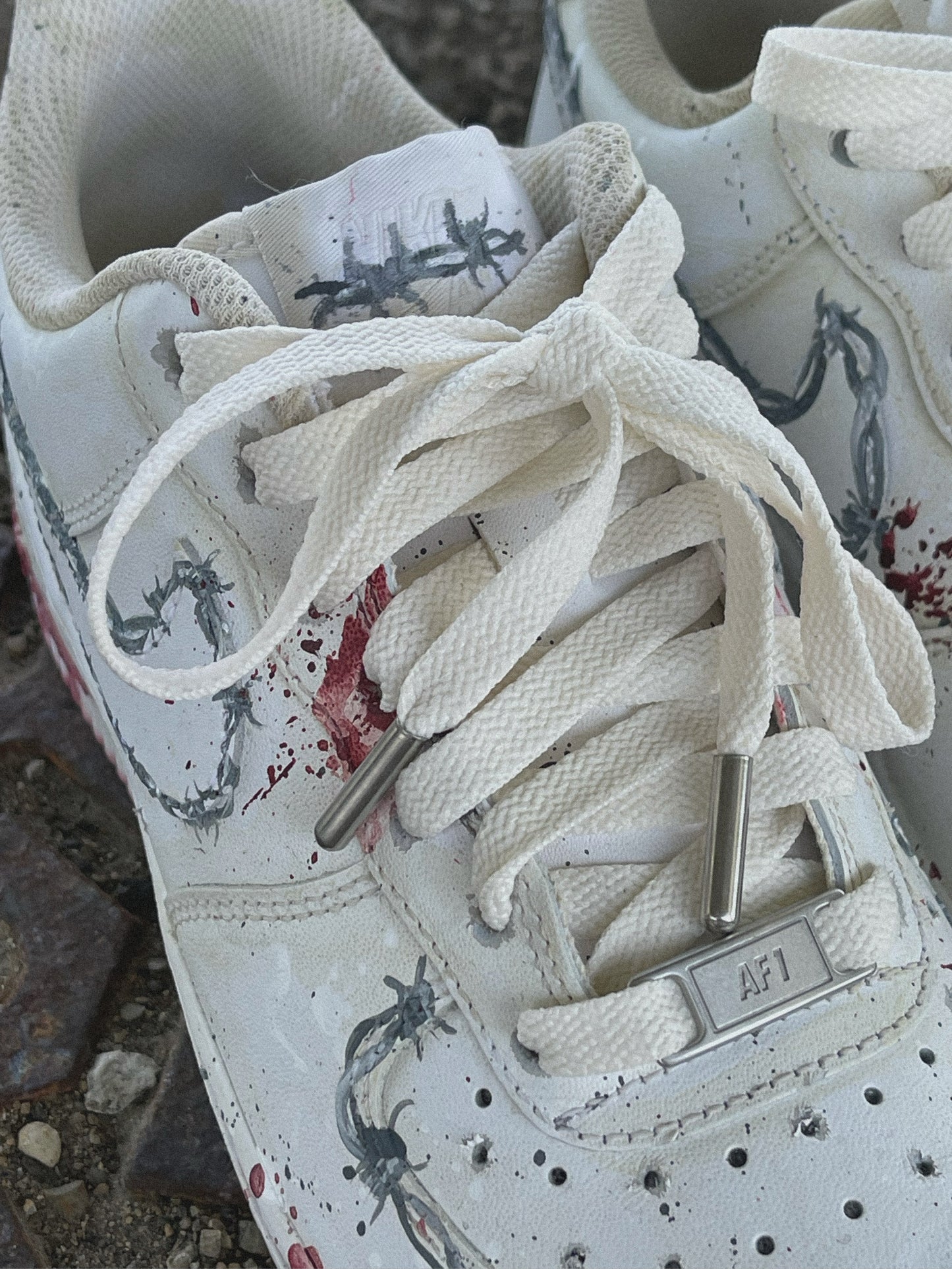 Grungy Horror Barbed Wire Custom AF1 Low