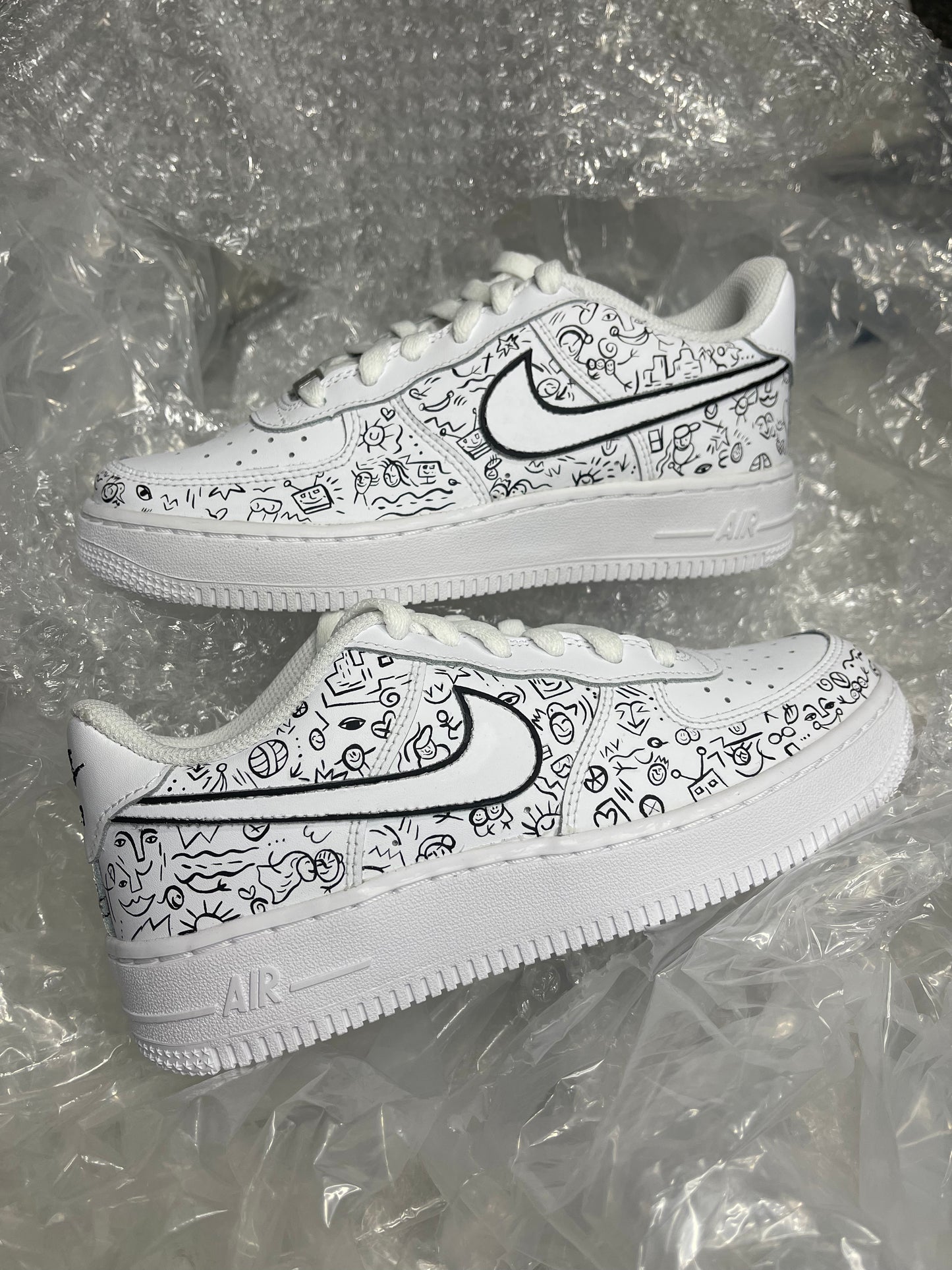 Doodle Black & White Custom AF1 Low