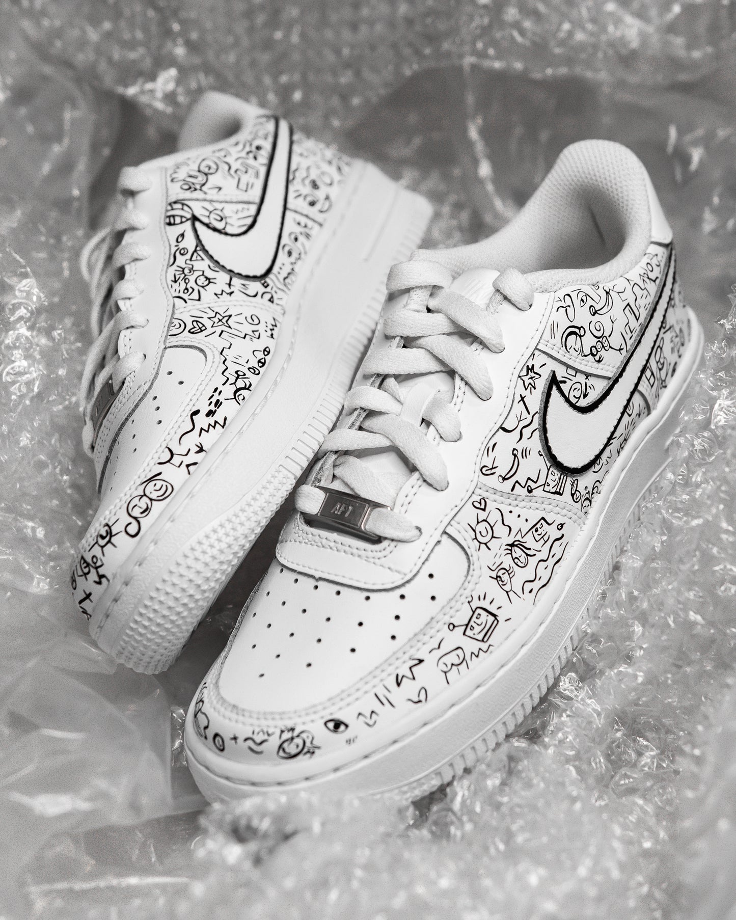 Doodle Black & White Custom AF1 Low